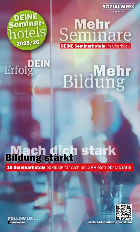 Seminarhotels für GBH-Betriebsrät:innen