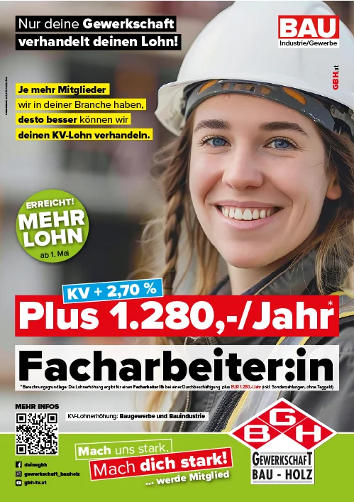 KV-Plakat Bauindustrie und Baugewerbe 2025